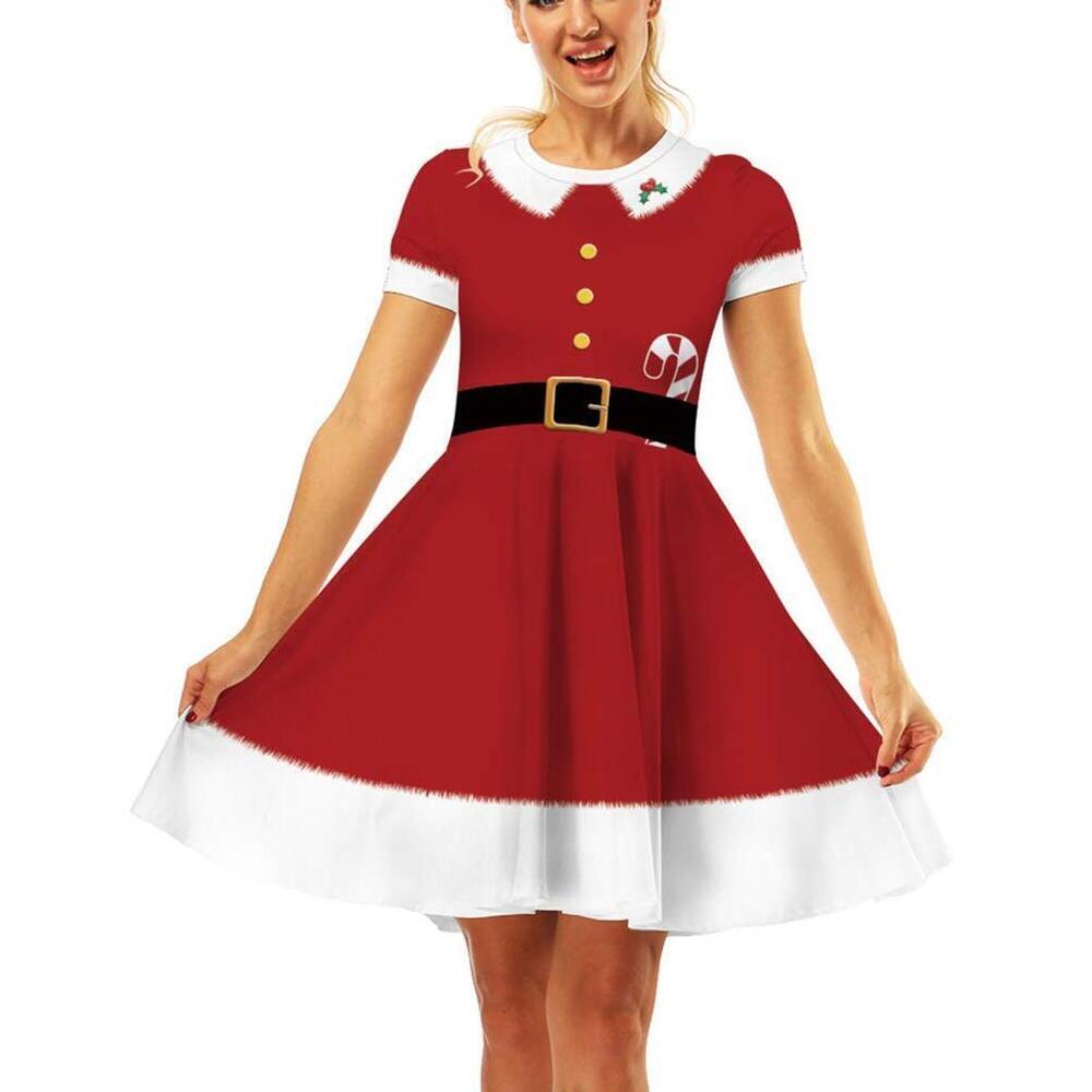 5301 Ugly Christmas Dress Santa Dress Santacon Costume Red Xmas Dress Santa